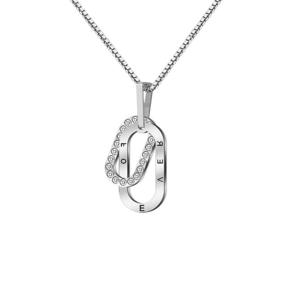 Personalised Double Link Diamond Name Necklace
