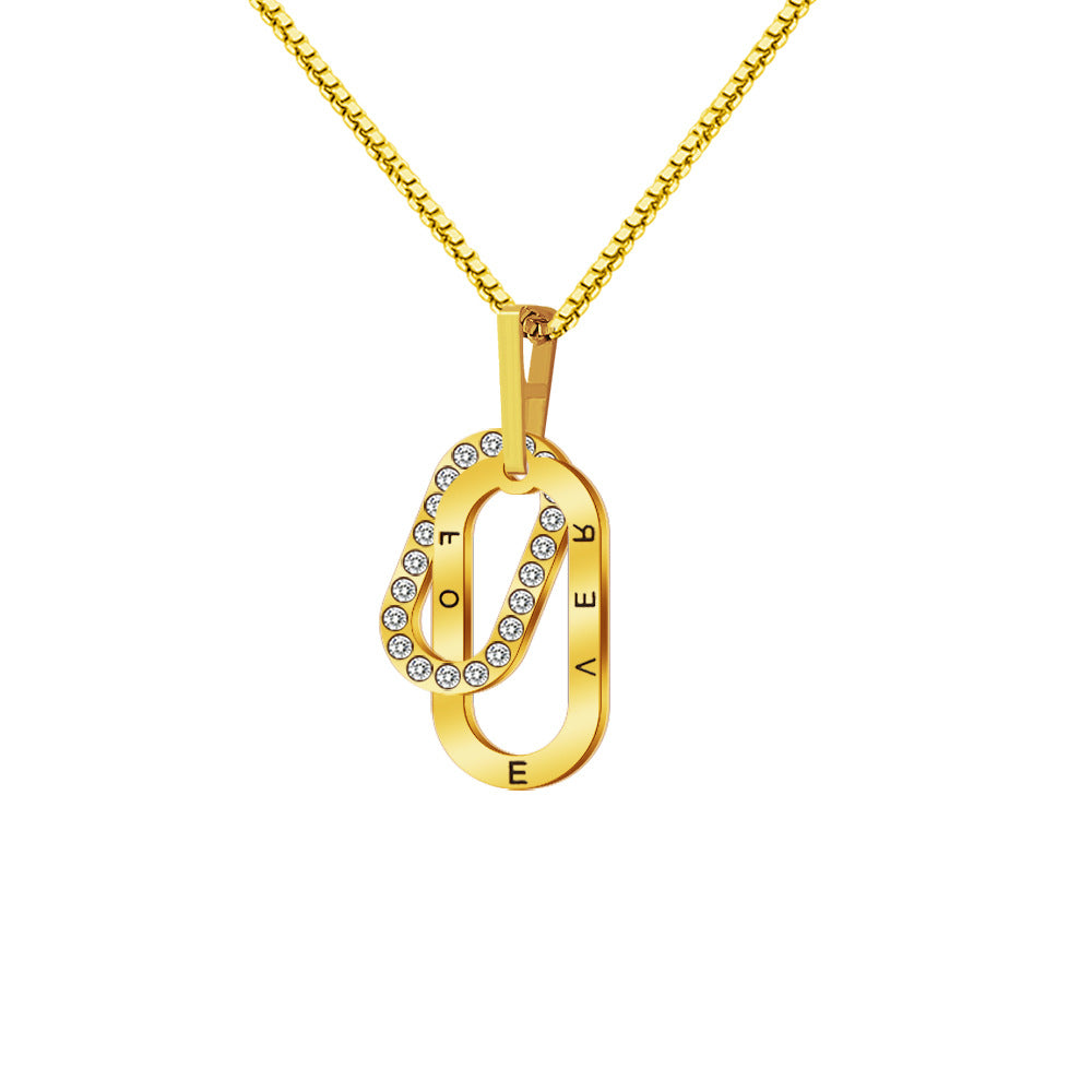 Personalised Double Link Diamond Name Necklace
