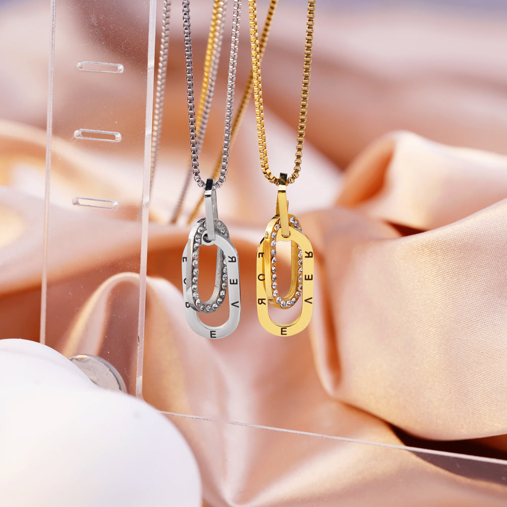 Personalised Double Link Diamond Name Necklace