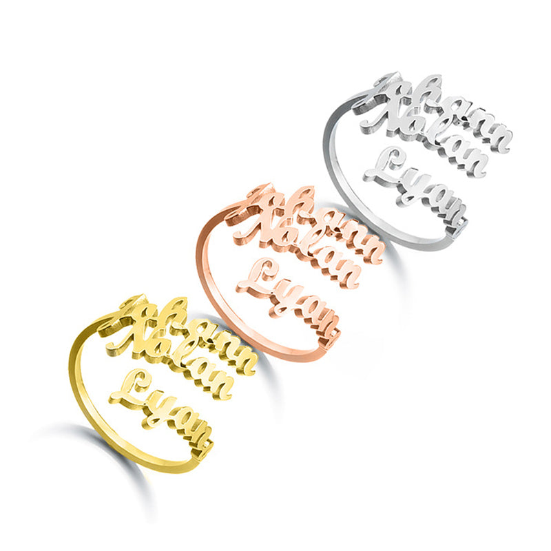 Custom Double Name Ring