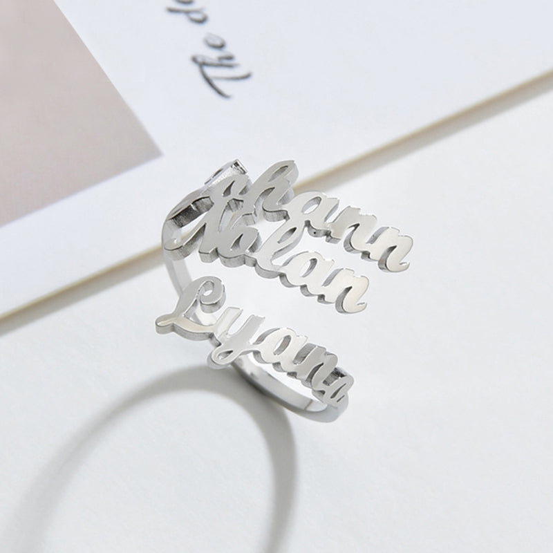 Custom Double Name Ring