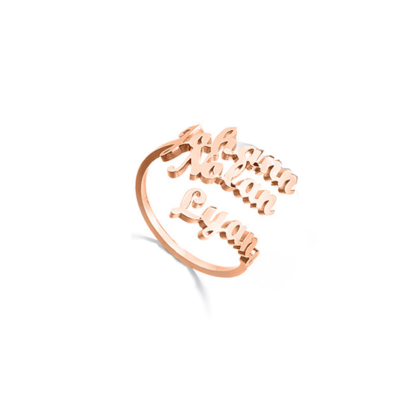 Custom Double Name Ring