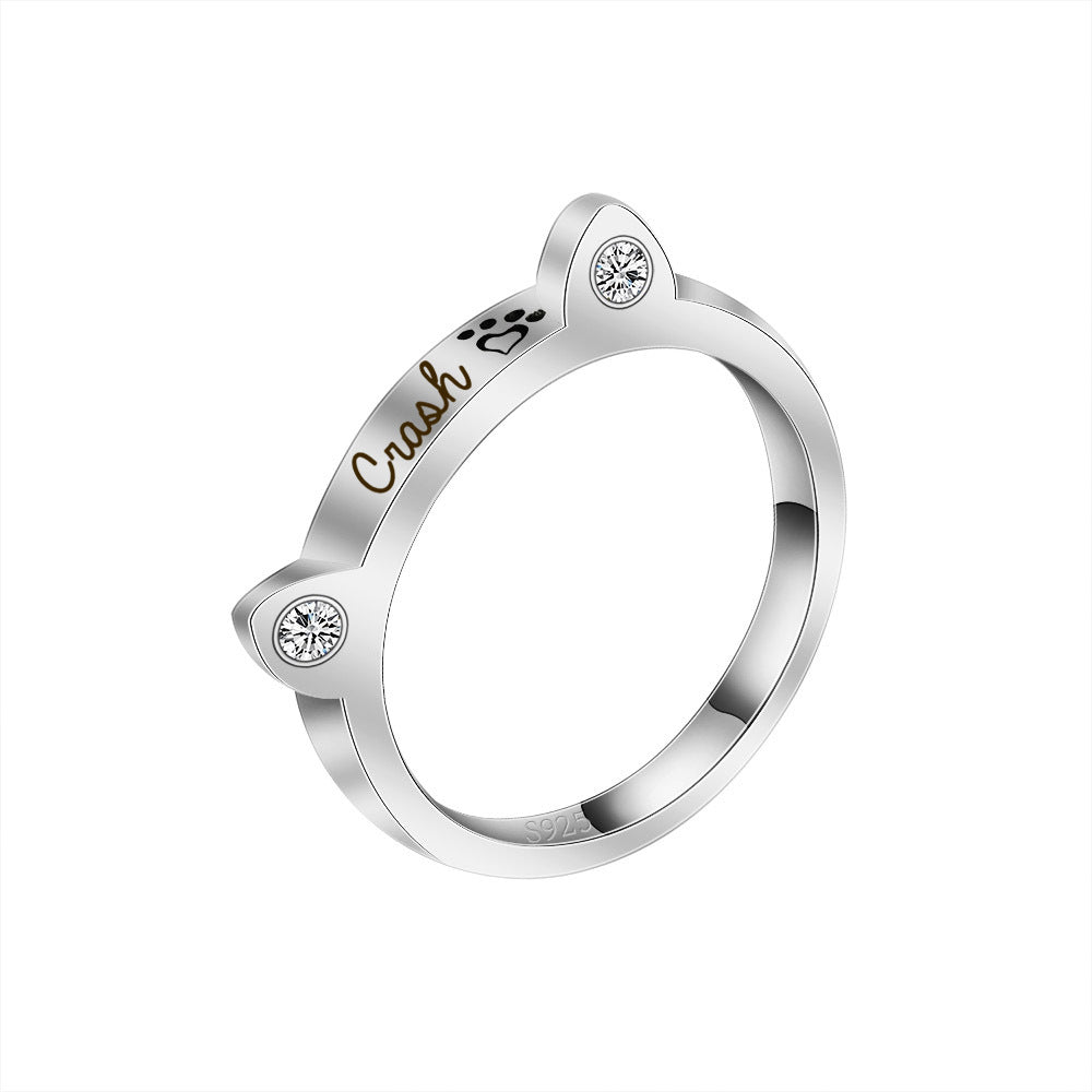 Personalized Pet Shaped Bone Ring • Pet Lover Rings