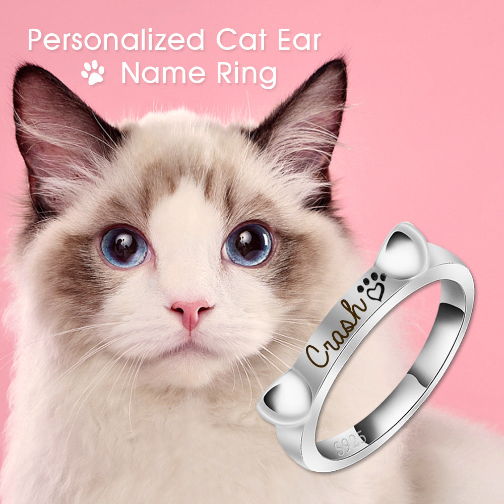 Personalized Pet Shaped Bone Ring • Pet Lover Rings