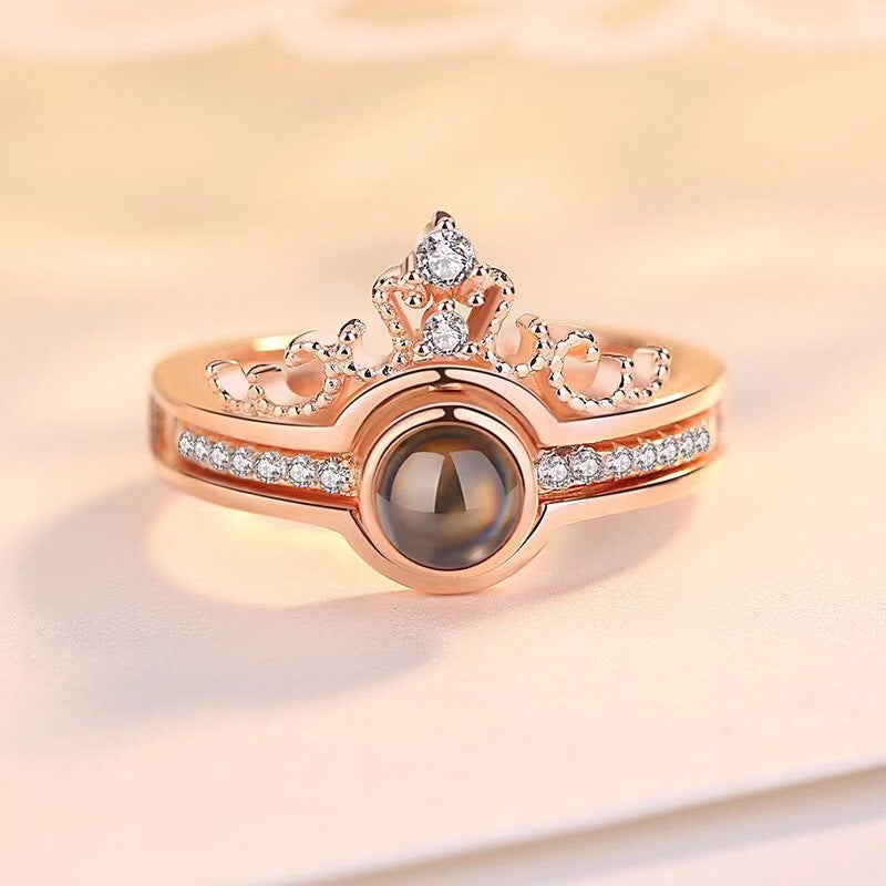 New Crown Two-In-one Double-Iayer Photo Ring