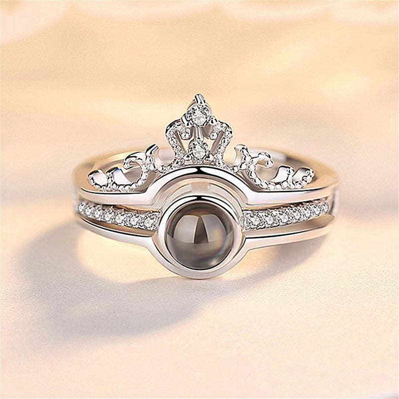 New Crown Two-In-one Double-Iayer Photo Ring