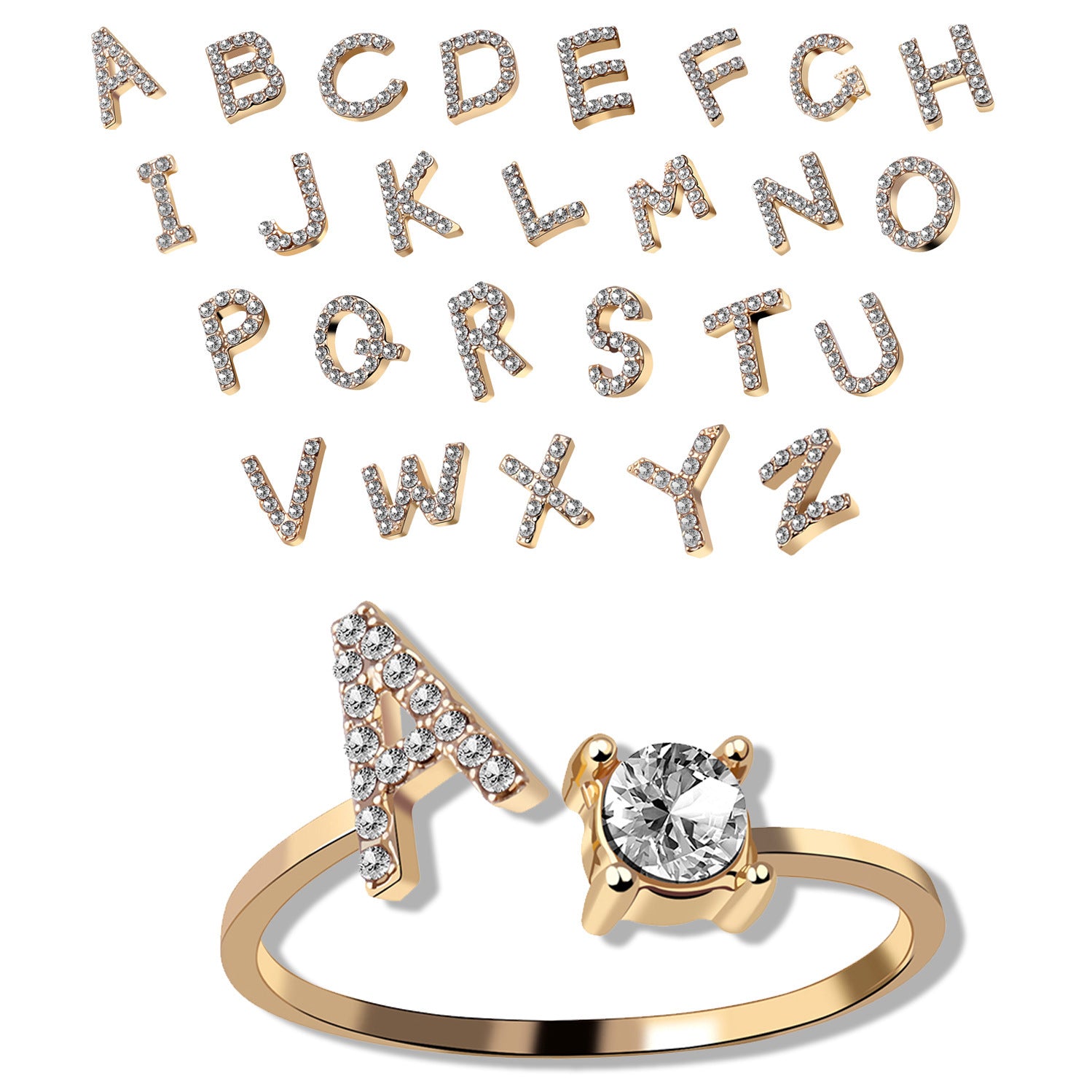 Alphabet Diamond Ring