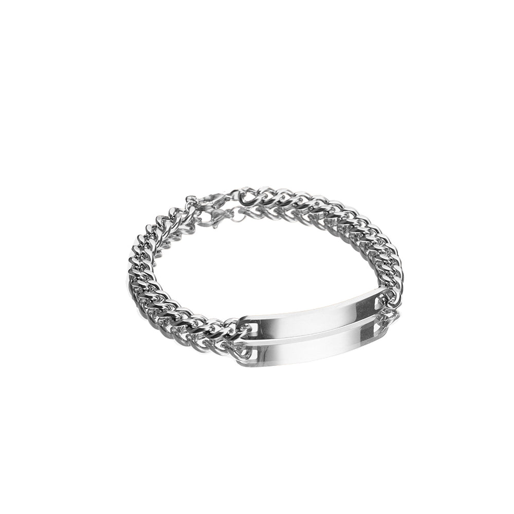 Bracelet personnalisé avec lettrage en acier inoxydable