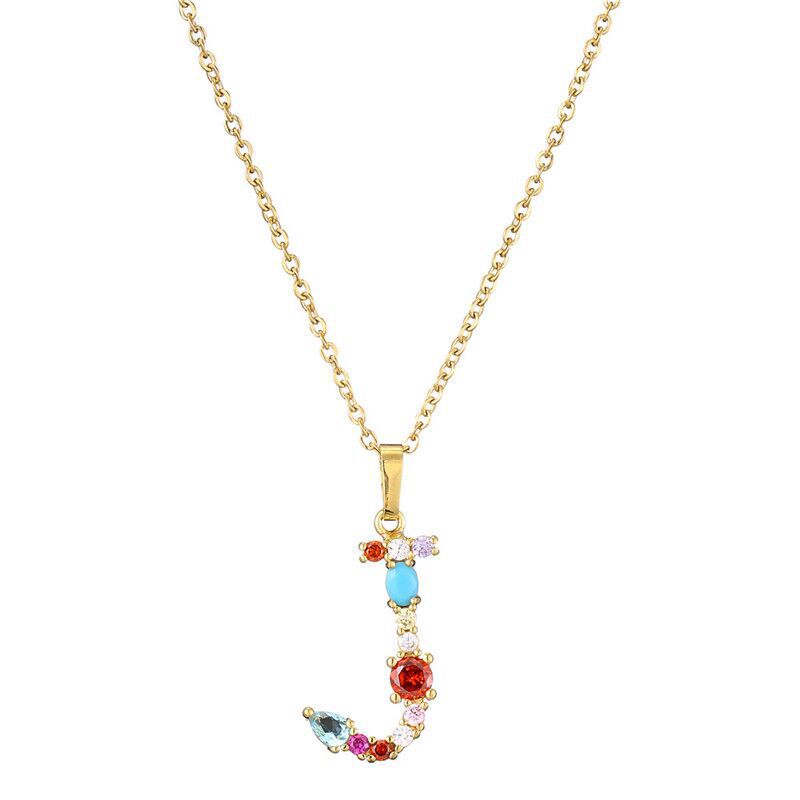 Collier avec lettres en pierres précieuses