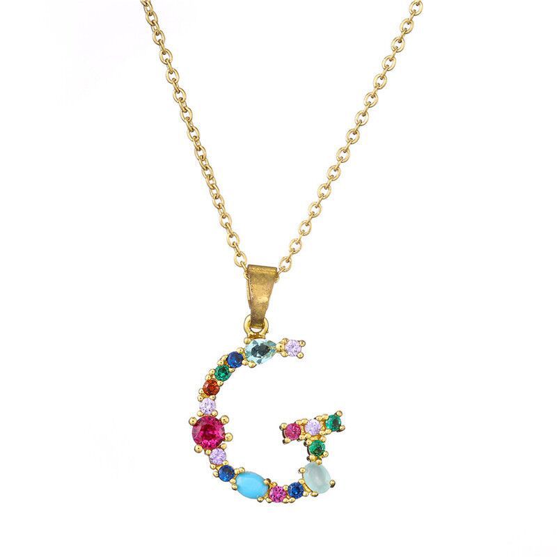 Collier avec lettres en pierres précieuses