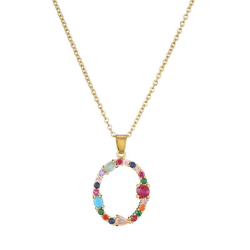 Collier avec lettres en pierres précieuses