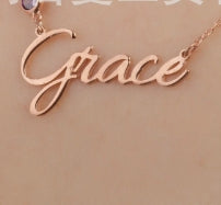 Custom Birthstone Name Necklace