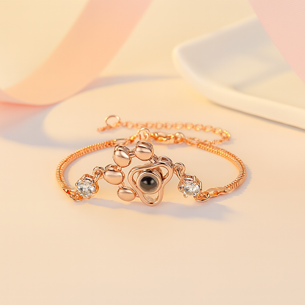 Personalized Dog Paw Shaped Photo Projection Bracelet