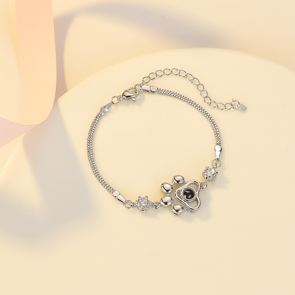 Personalized Dog Paw Shaped Photo Projection Bracelet