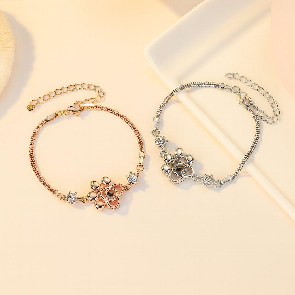 Personalized Dog Paw Shaped Photo Projection Bracelet