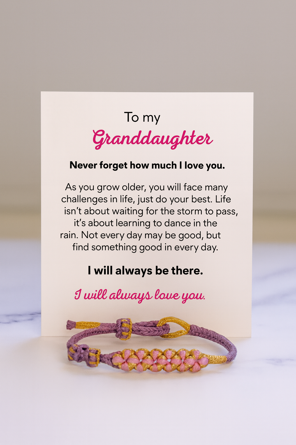 To My Granddaughter - Blossom knot bracelet