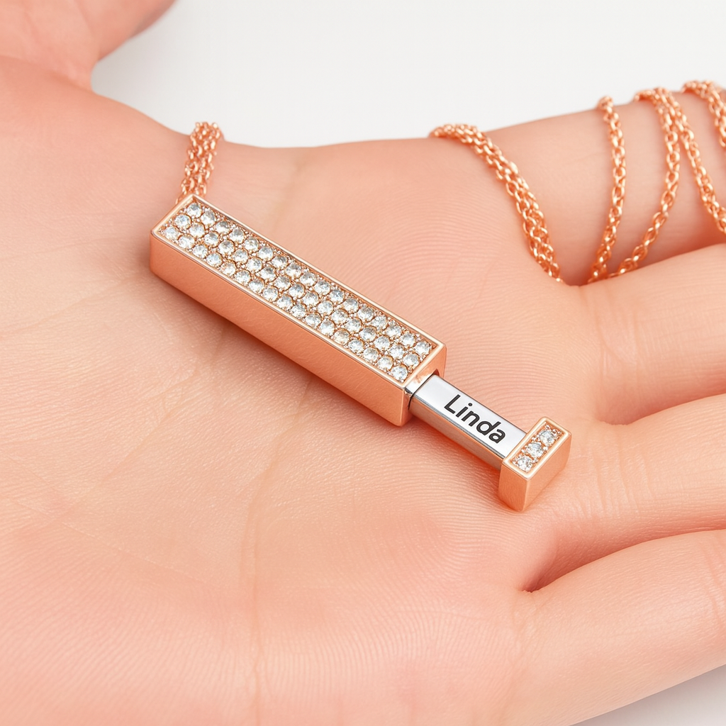 Hidden "I Love You" Message Diamond Necklace